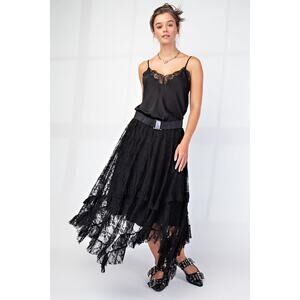 34. Black Lace Sharkbite Skirt